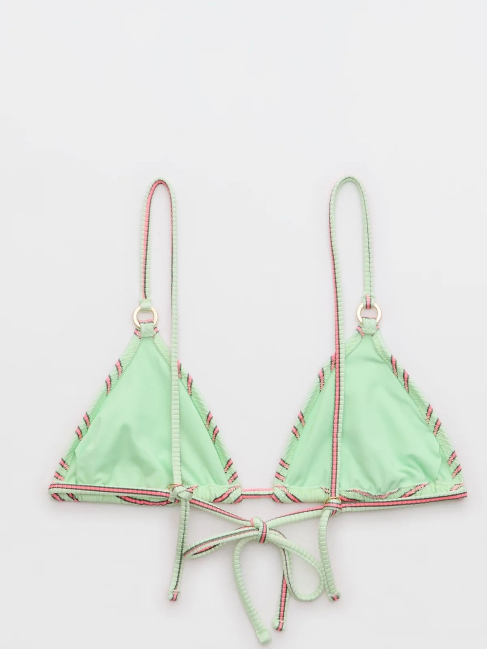 NWT Aerie Striped Triangle Bikini set in Mint Green - Picture 6 of 13